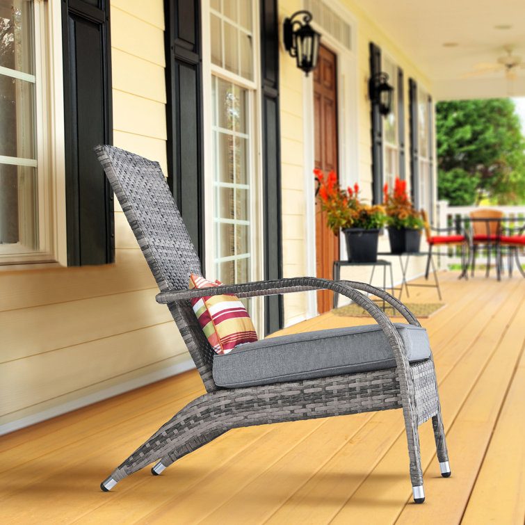 Winston Porter Outdoor Patio Wicker/Rattan Adirondack Chair - Wayfair ...